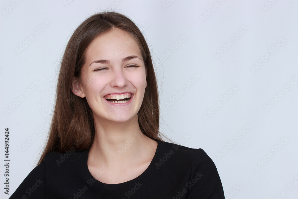 Portrait of smiling business woman, isolated on white background Portrait of smiling business woman, isolated on white background