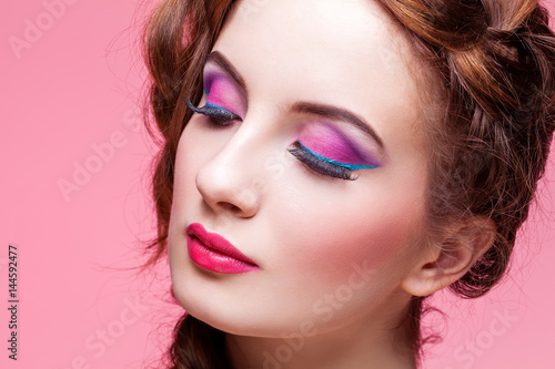 Beautiful girl with bright make-up