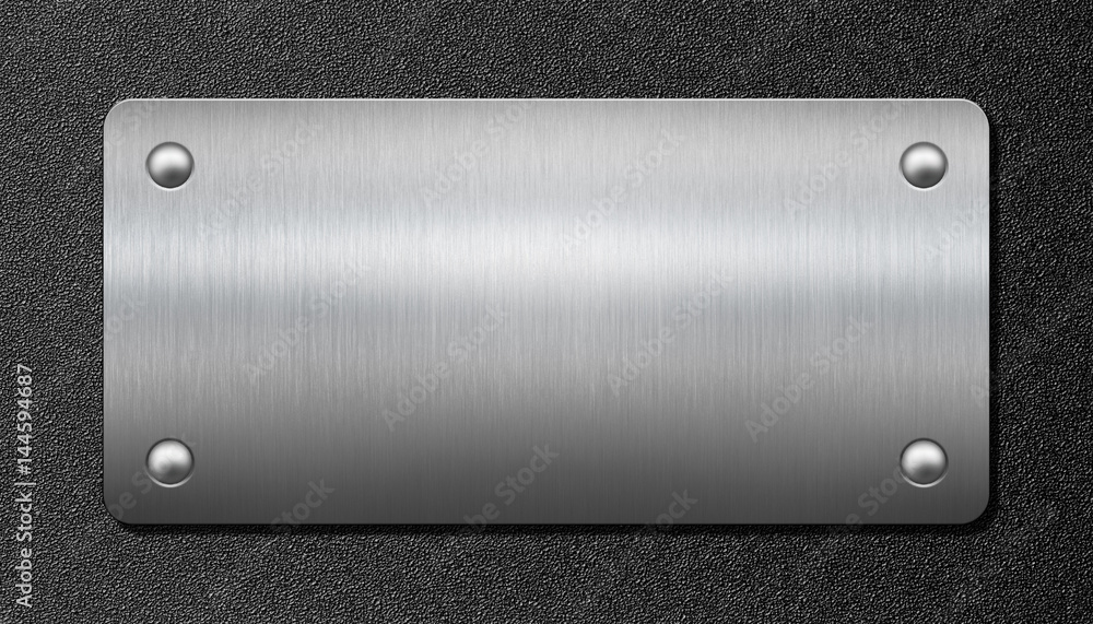 metal plate over black background 3d illustration metal plate over black background 3d illustration