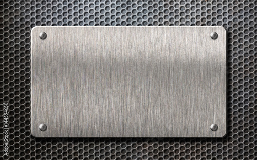 metal plate over comb grid background 3d illustration