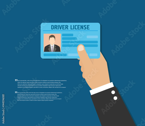 Car driver license in hand