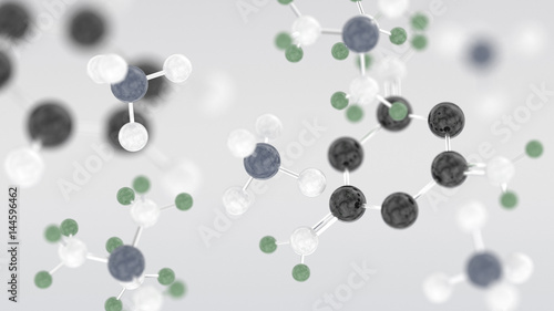 Chemical molecules 3D illustration