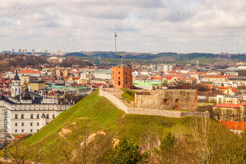 View of Gediminas Tower and the  city of Vilnius, Lithuania
