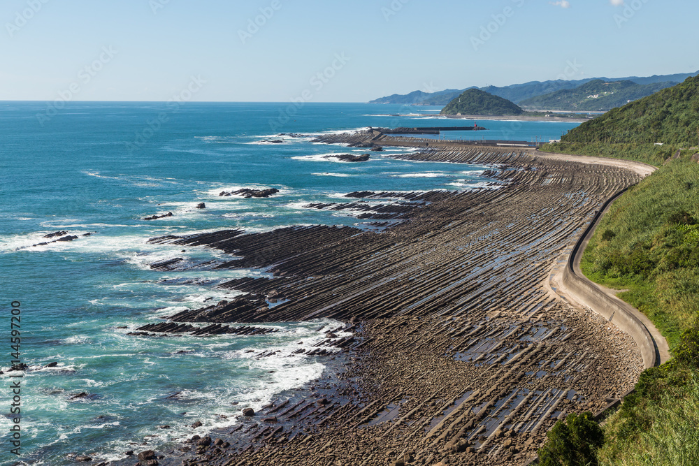 Nichinan coastline from Phoenix, viewpoint in Miyazaki, Kyushu, Japan