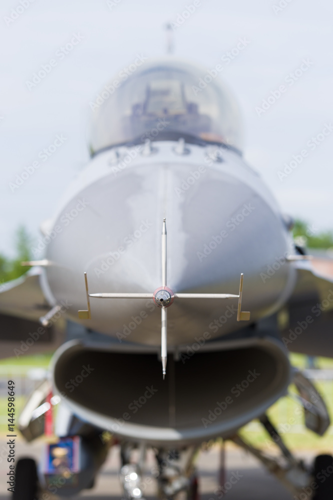 F16 fighter jet front view