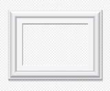 Horizontal rectangular white vector frame