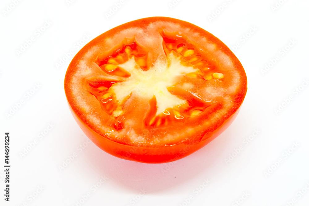 Tomato slice isolated on white background, Tomato slice isolated on white background,