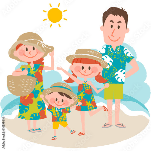 a family vacation on the beachfront