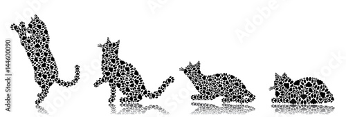 Silhouettes of cats from the cat tracks