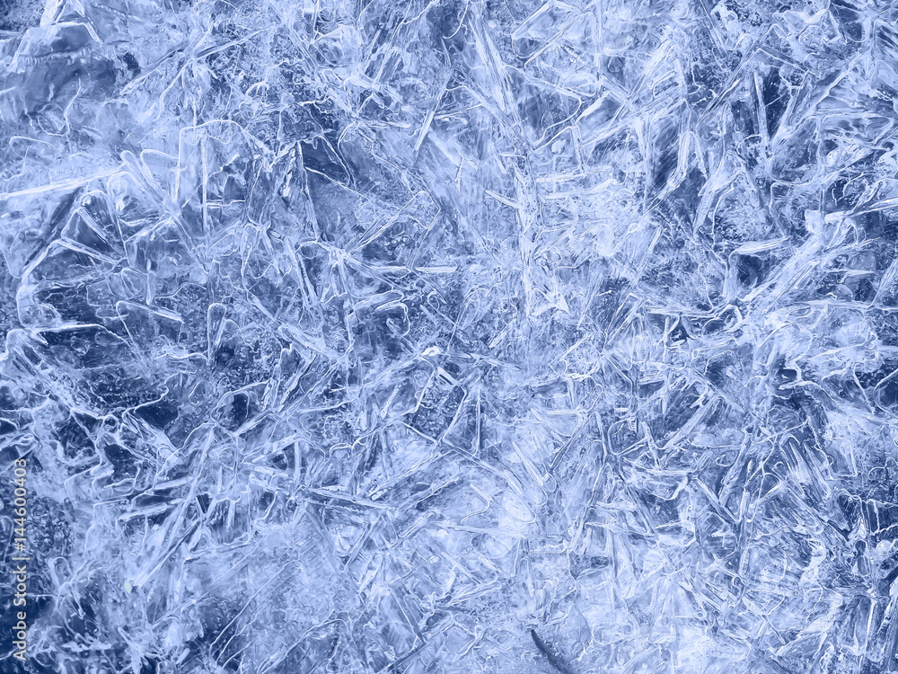 Strong Blue Spring ice in the Forest (Vantaa, Finland)