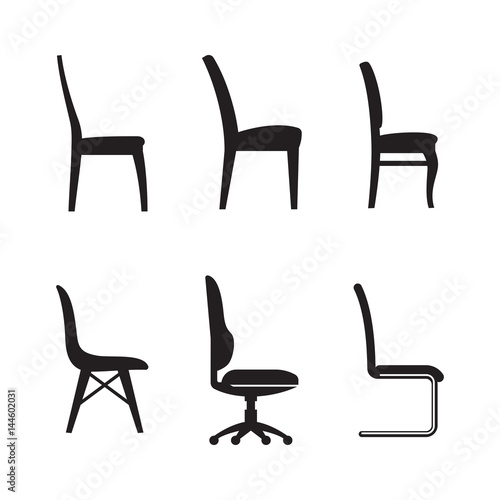 Chair icons set