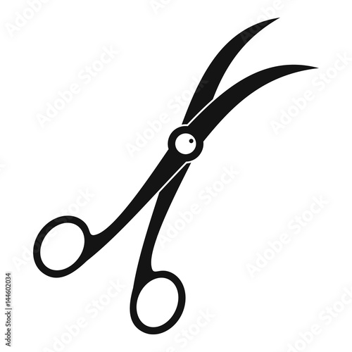 Surgical scissors icon, simple style