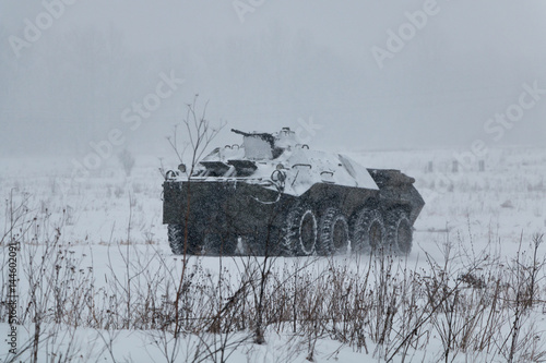 Infantry fighting vehicle in the snow