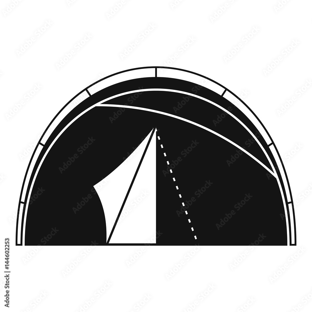 Dome tent icon, simple style