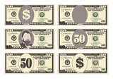 USA banking currency, cash symbol 50 dollars bill. 