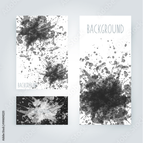 Vector abstract background with big splash and place for your text. Grunge Vector Illustration. Splatter template. Paint set for design use.