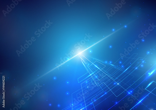 Abstract Lines Circuit Lights technology digital hi tech concept background