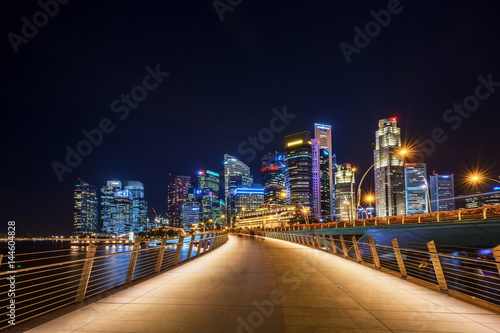 Walkway into the city, Singapore cityscape