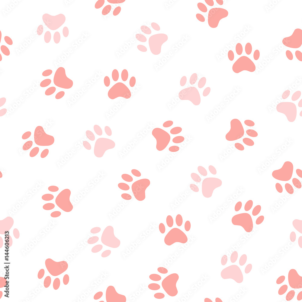 Cats Paw Print. Vector seamless pattern. Endless texture can be used for wallpaper,printing on fabric, paper, scrapbooking. Cats Paw Print. Vector seamless pattern. Endless texture can be used for wallpaper,printing on fabric, paper, scrapbooking.