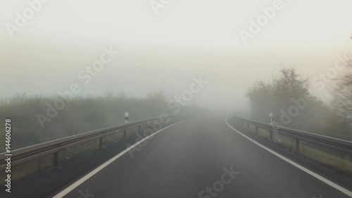 The road in the fog