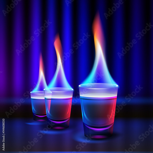 Burning alcohol shots