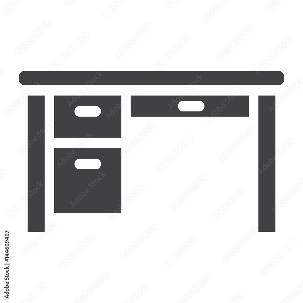 Desk solid icon, Furniture and interior element, table vector graphics, a filled pattern on a white background, eps 10. Desk solid icon, Furniture and interior element, table vector graphics, a filled pattern on a white background, eps 10.