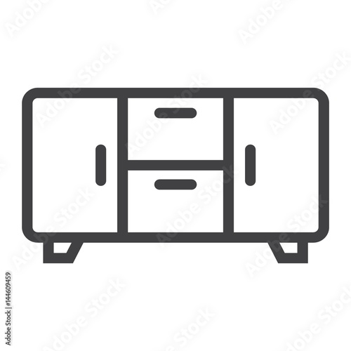 Buffet line icon, Furniture and interior element, vector graphics, a linear pattern on a white background, eps 10. © amin268
