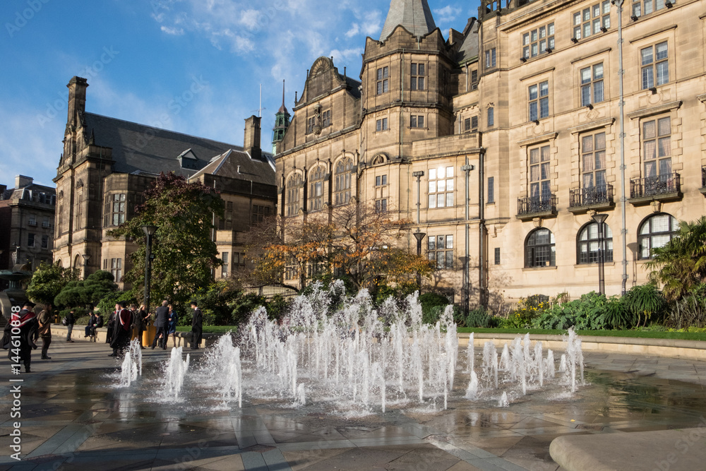 Sheffield Town Hall and fountains