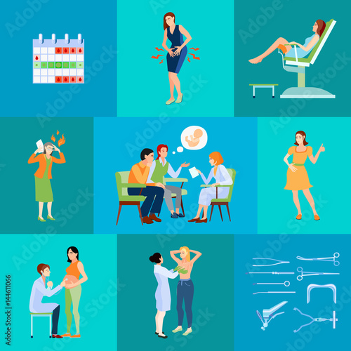 Gynecologist Flat Composition