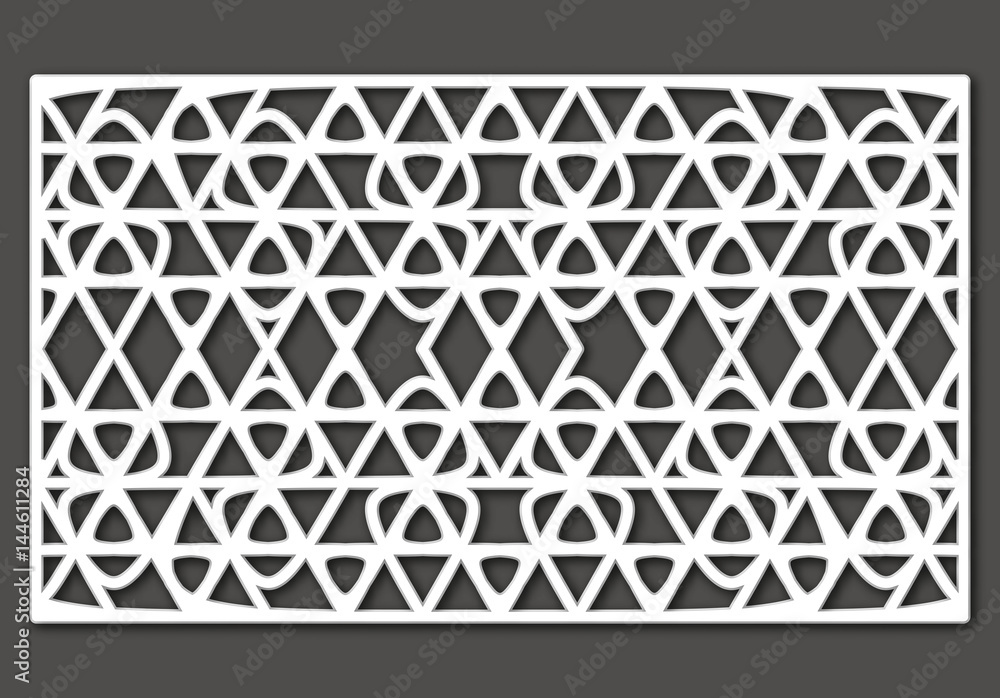 Decorative laser cutting panel. Vector geometric ornament. Decorative laser cutting panel. Vector geometric ornament.