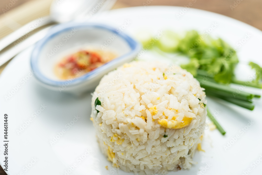 Fried rice in plastic box Fried rice in plastic box