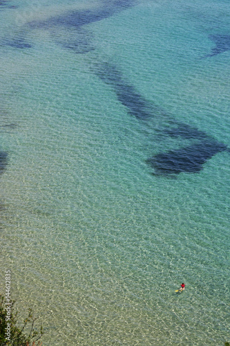 Snorkeling in a blue sea 