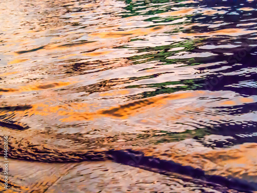 blurred abstract ripple water at sunset for background image