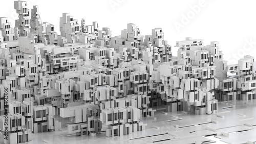 3D illustration of futuristic modern city