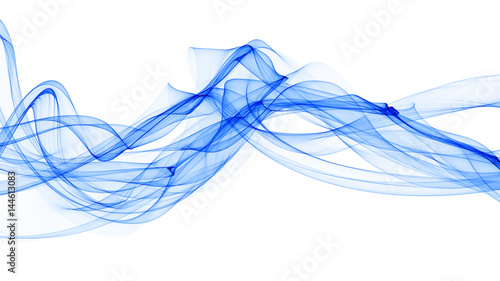 3D illustration of colorful waves look like smoke