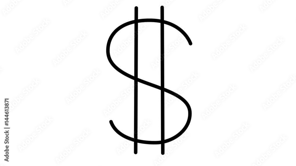 The dollar sign is drawn. The financial situation in the world. On a white background The dollar sign is drawn. The financial situation in the world. On a white background