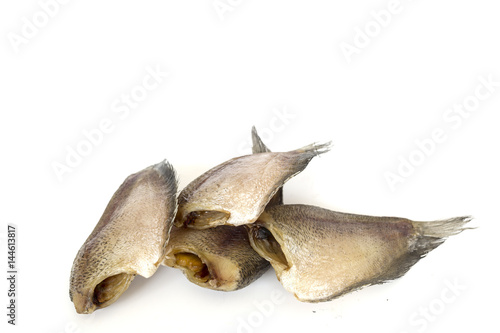 Dried fish ,thai food isolated on white © wareelak