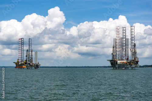 Oil rigs located near the Tangjung Langsat Port in Pasir Gudang, Johor Malaysia. photo