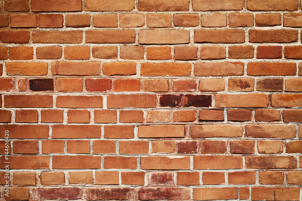 Fototapeta premium Wall of old red brickwork for your background.