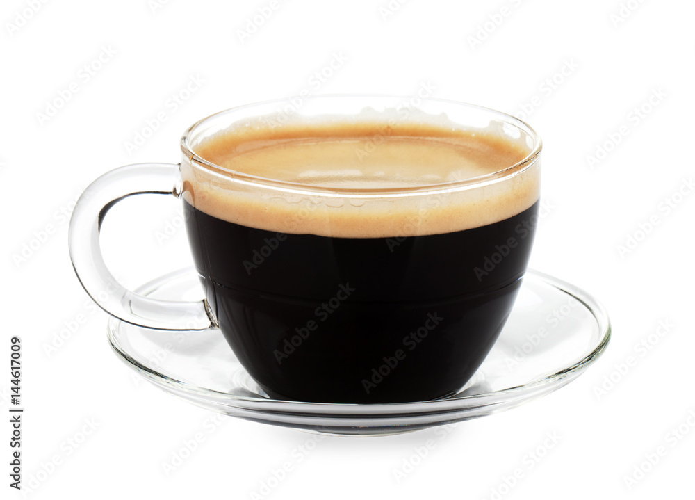 Espresso coffee in glass cup Espresso coffee in glass cup