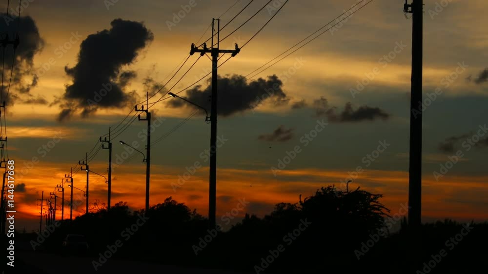 timelapse silhouette pole and clouds moving timelapse silhouette pole and clouds moving