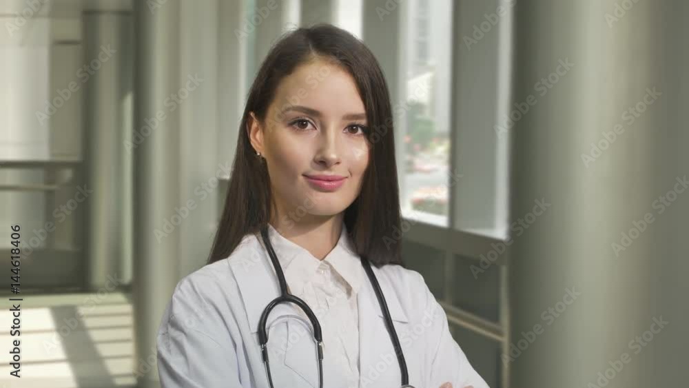 closeup portrait beautiful woman medic doctor closeup portrait beautiful woman medic doctor
