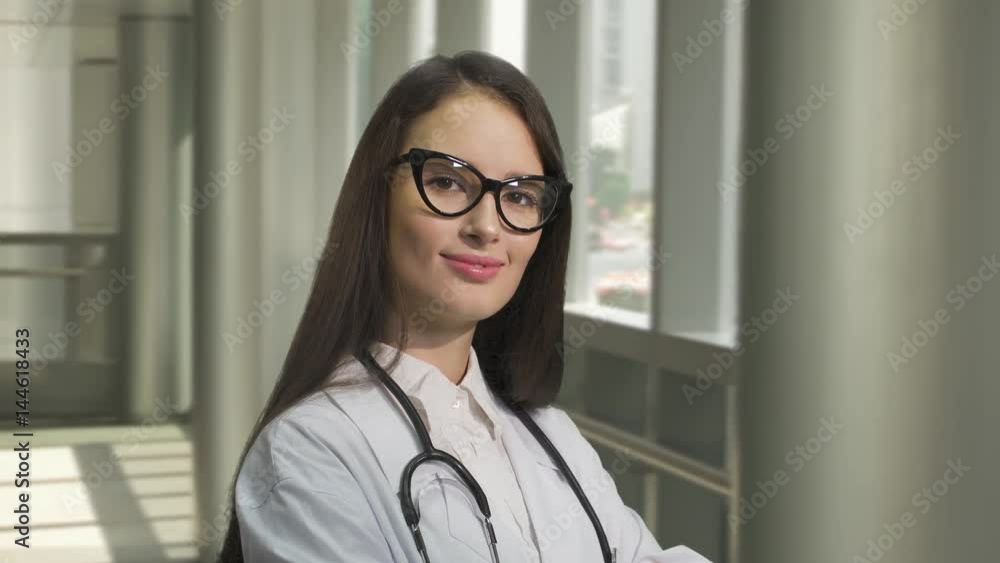 closeup portrait beautiful woman medic doctor closeup portrait beautiful woman medic doctor