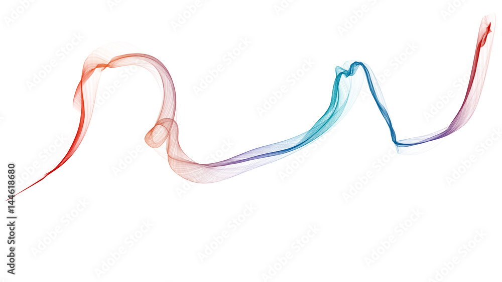 3D illustration of colorful waves look like smoke 3D illustration of colorful waves look like smoke