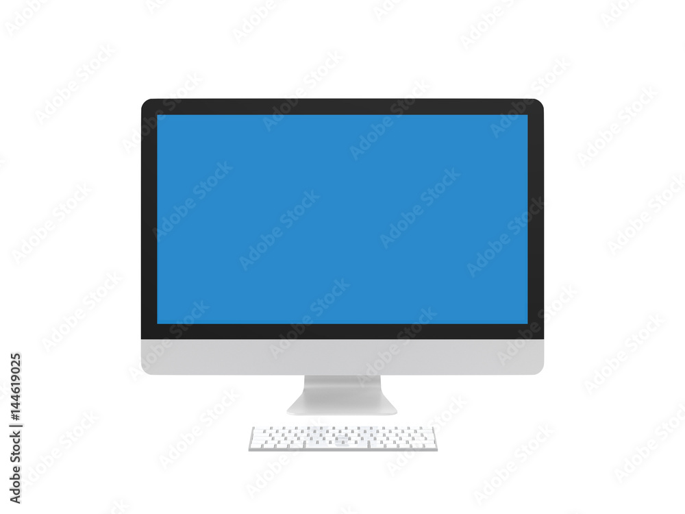 iMac 27 inch with the blue screen from the side iMac 27 inch with the blue screen from the side