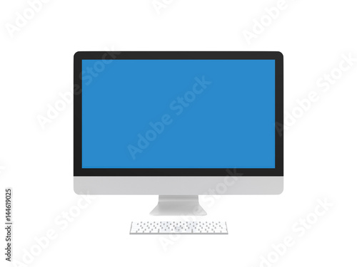 iMac 27 inch with the blue screen from the side