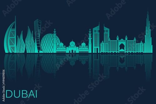 Vector illustration of Dubai city. Stock vector
