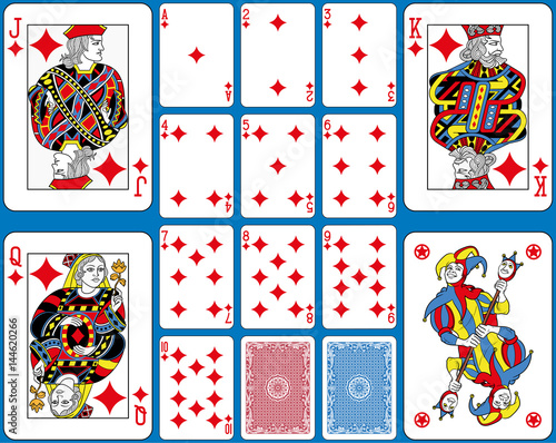 Diamonds Suite Playing Cards French Style