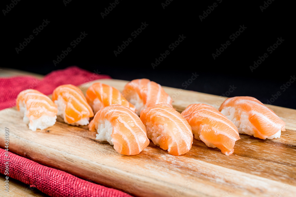 fresh sushi traditional japanese food on the table