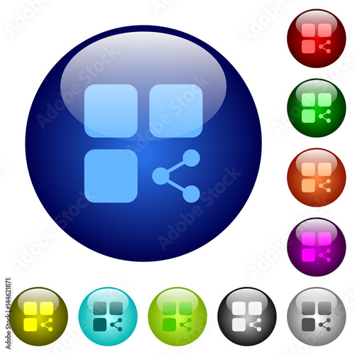 Share component color glass buttons